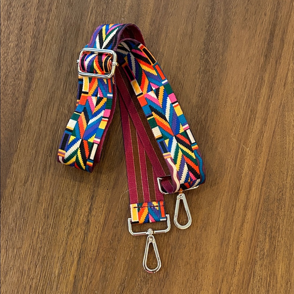 Colorful Geometric Patterned Bag Strap
